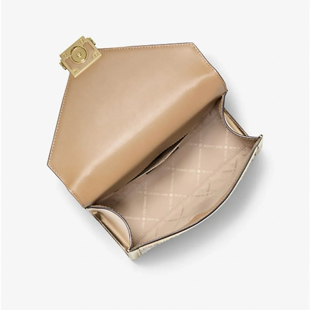 Michael Kors Gold Embellished Whitney Shoulder Bag - Picture 2 of 11